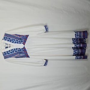 Vintage 1970s Paisley Medieval Revival Paisley Dress